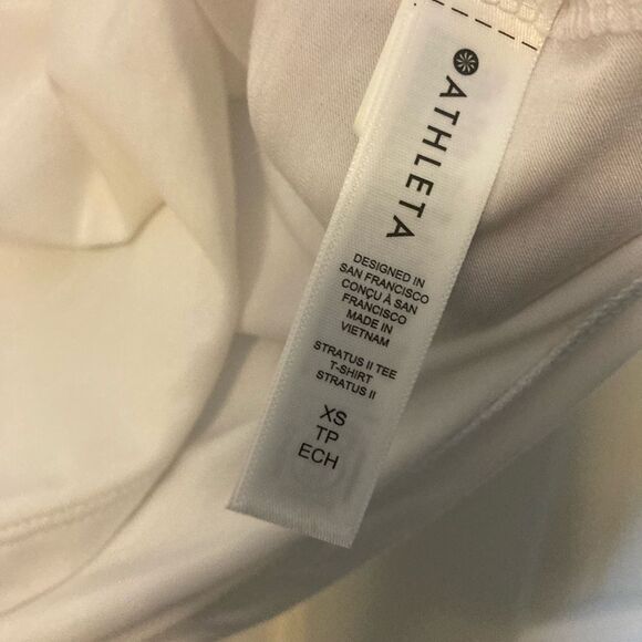 Athleta Basic White Scoop Neck Short Sleeve Basic Layering Tee Shirt XS - Picture 7 of 8